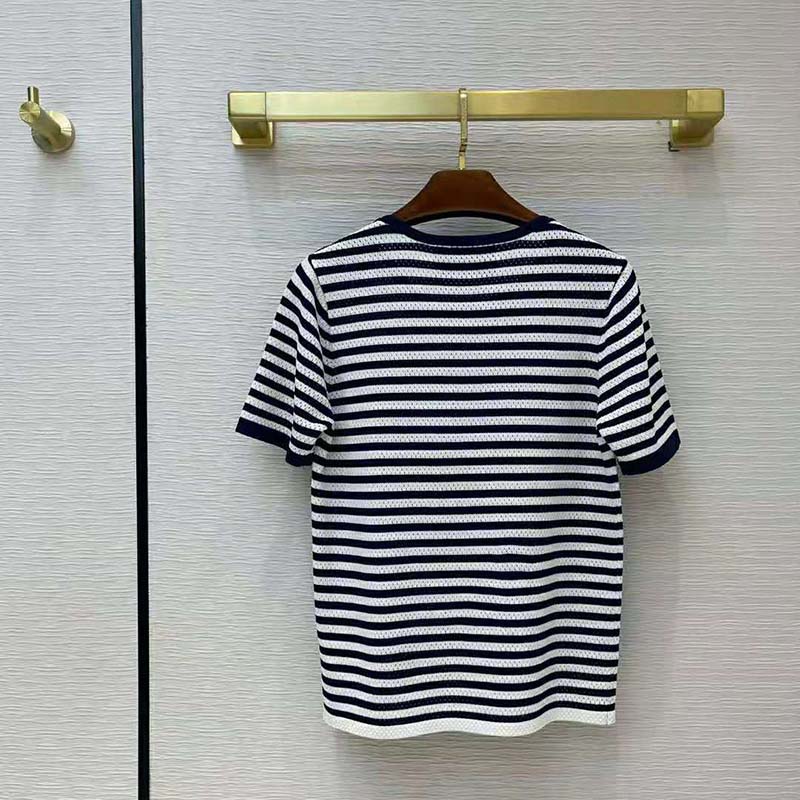 G*u*i women disney x G*u*i donald duck striped t-shirt cotton jersey crewneck short sleeves