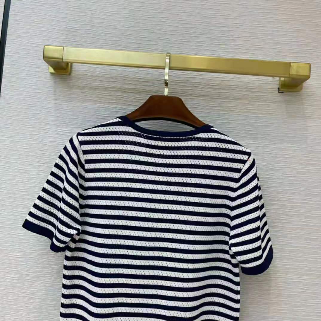 G*u*i women disney x G*u*i donald duck striped t-shirt cotton jersey crewneck short sleeves