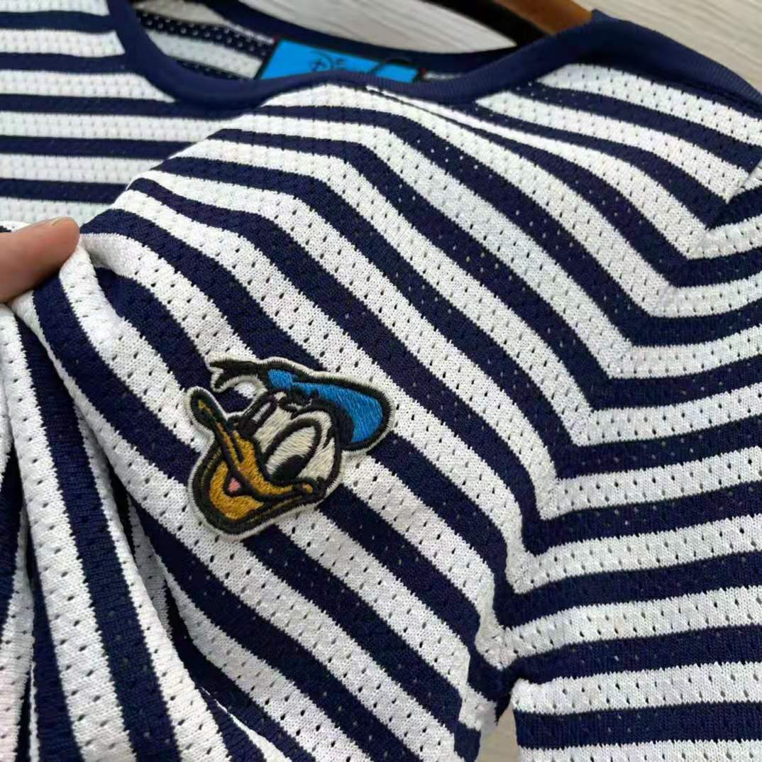 G*u*i women disney x G*u*i donald duck striped t-shirt cotton jersey crewneck short sleeves
