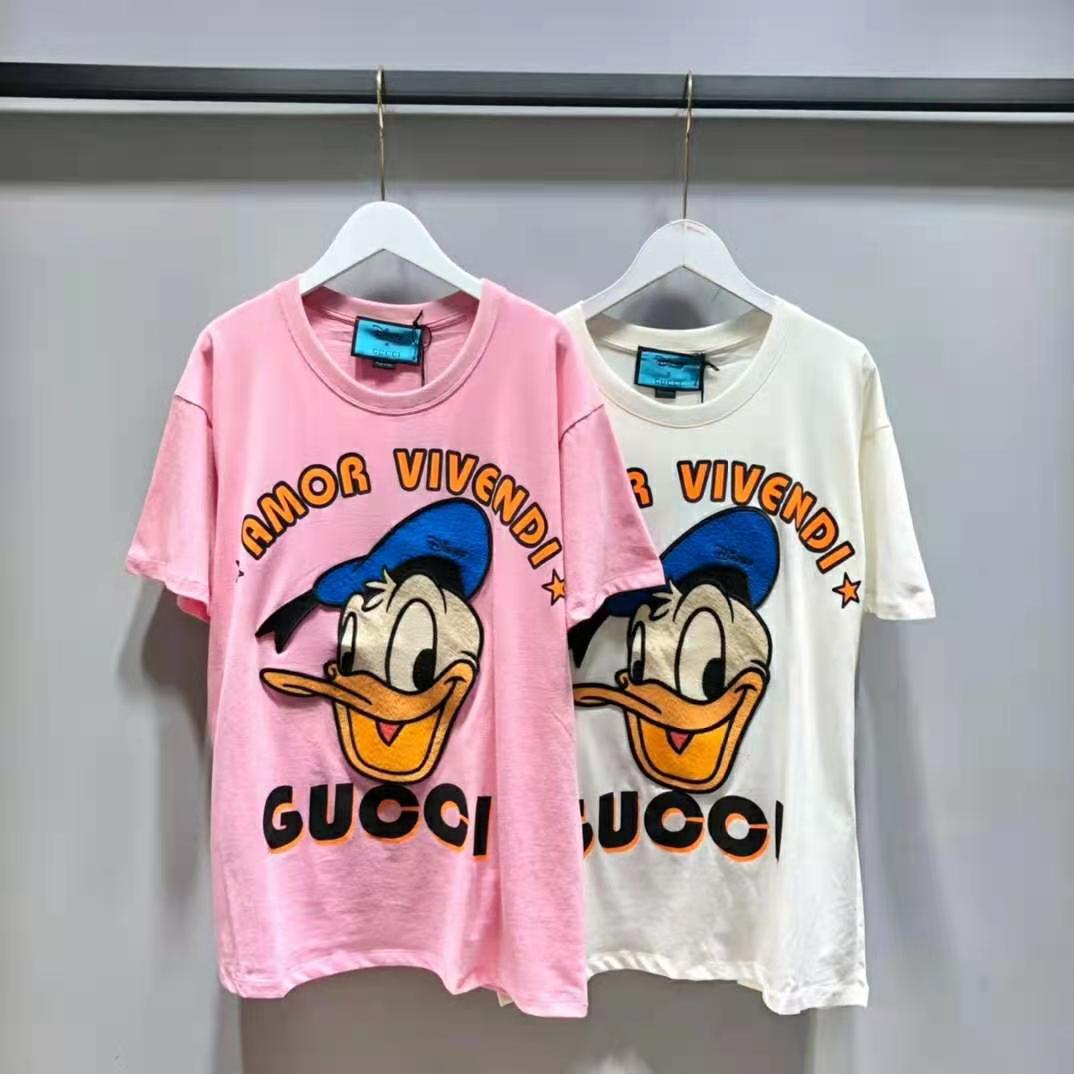 G*u*i men disney x G*u*i donald duck t-shirt cotton jersey crewneck oversize fit-white