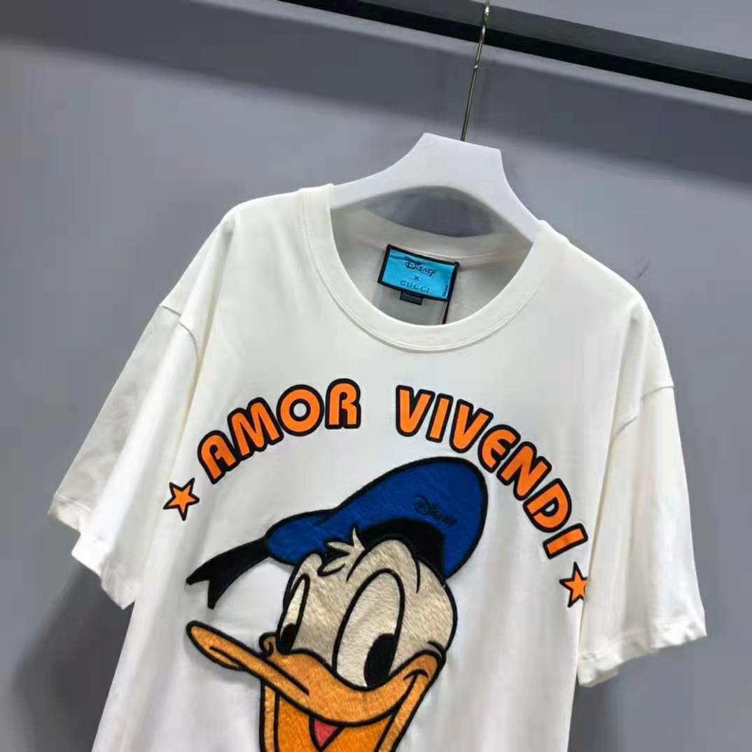 G*u*i men disney x G*u*i donald duck t-shirt cotton jersey crewneck oversize fit-white