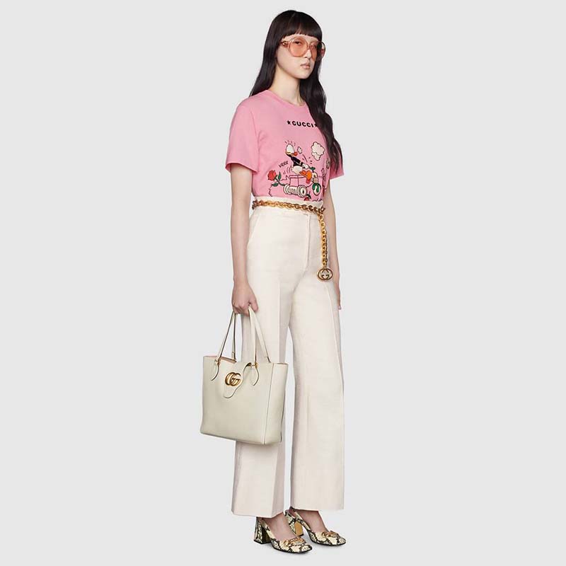 G*u*i women disney x G*u*i donald duck t-shirt cotton jersey crewneck short sleeves-pink