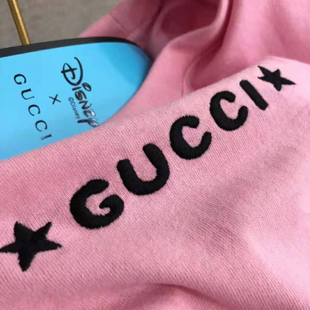 G*u*i women disney x G*u*i donald duck t-shirt cotton jersey crewneck short sleeves-pink