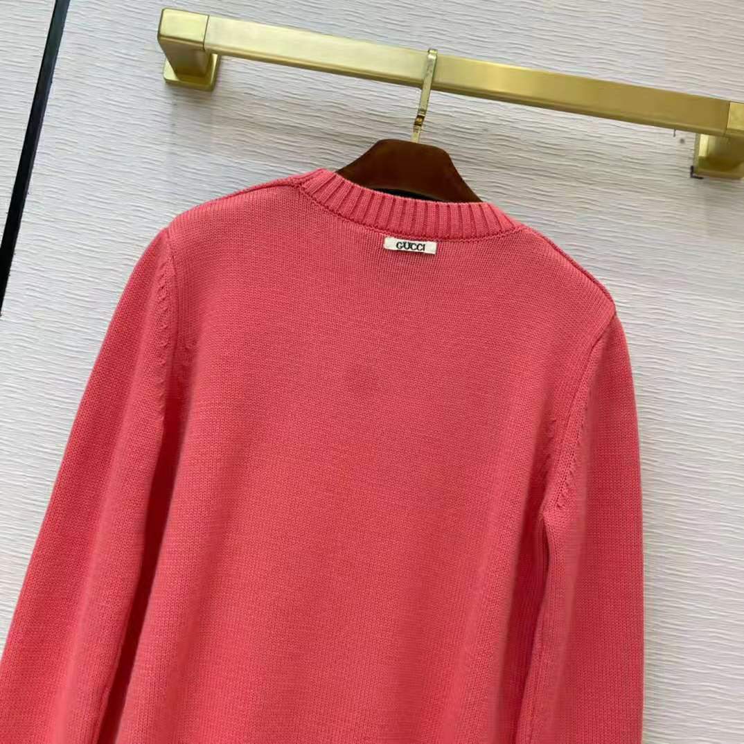 G*u*i women disney x G*u*i donald duck wool sweater crew neck-pink