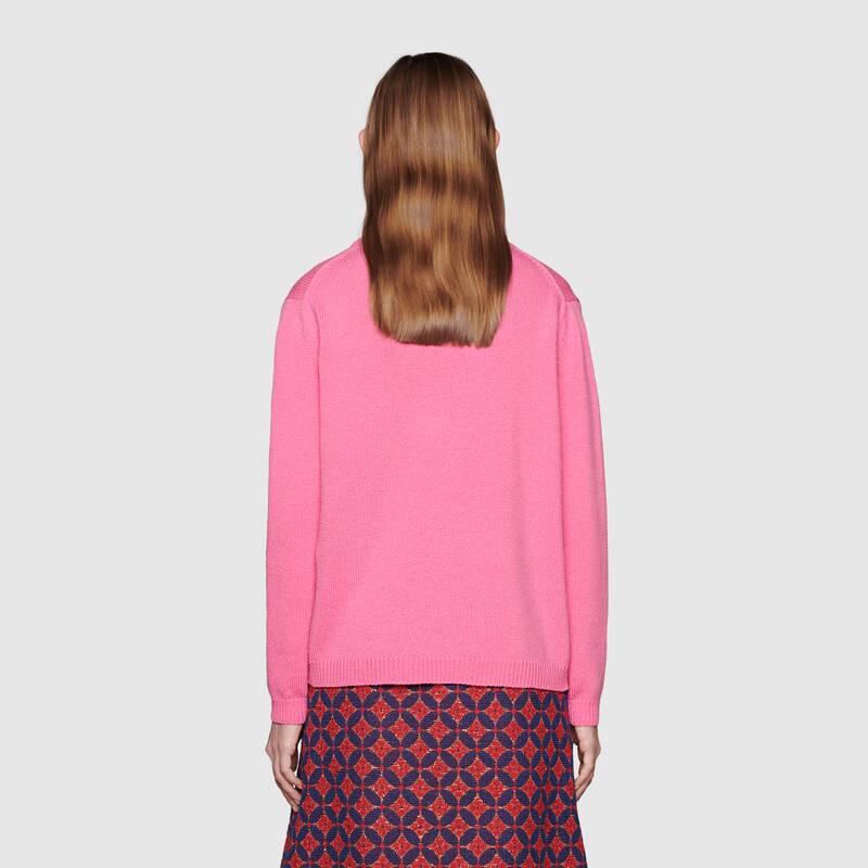 G*u*i women disney x G*u*i donald duck wool sweater crew neck-pink