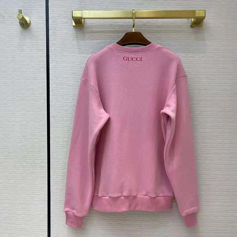 G*u*i women doraemon x G*u*i cotton sweatshirt crewneck oversized fit-pink