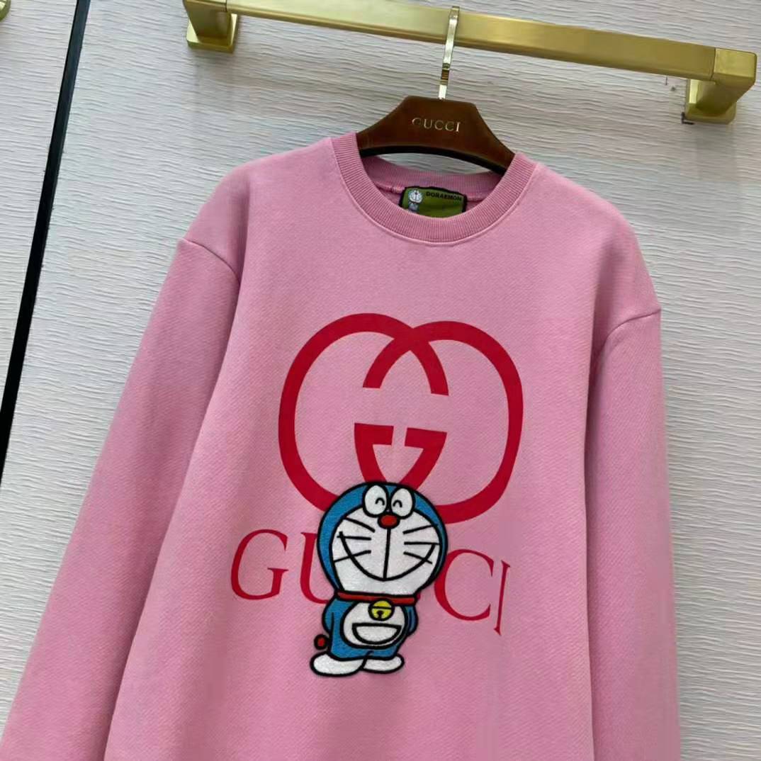 G*u*i women doraemon x G*u*i cotton sweatshirt crewneck oversized fit-pink