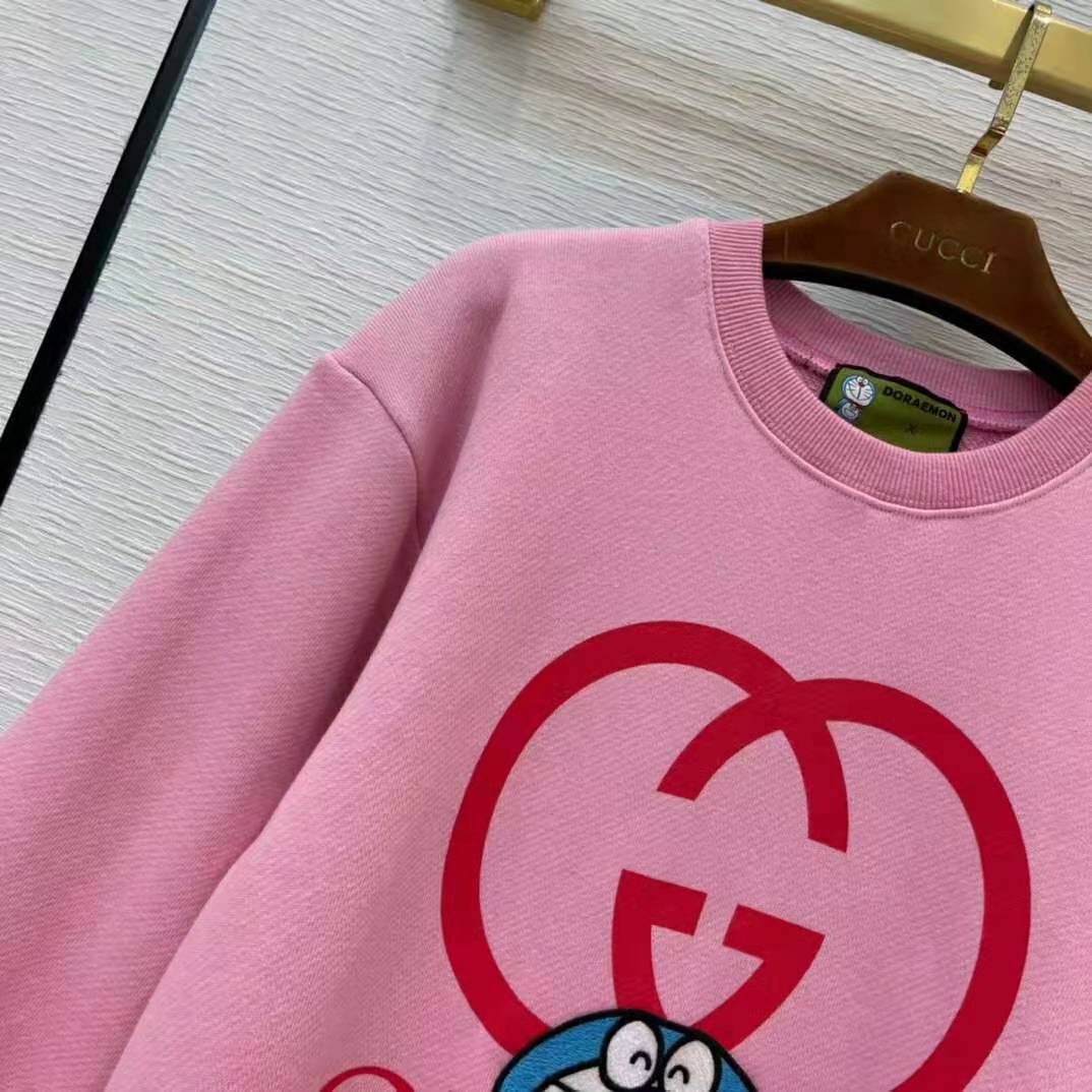 G*u*i women doraemon x G*u*i cotton sweatshirt crewneck oversized fit-pink