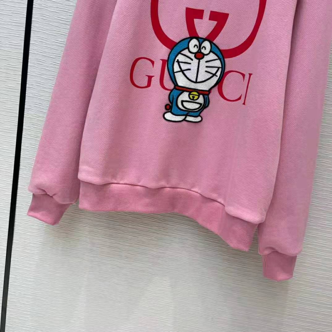 G*u*i women doraemon x G*u*i cotton sweatshirt crewneck oversized fit-pink