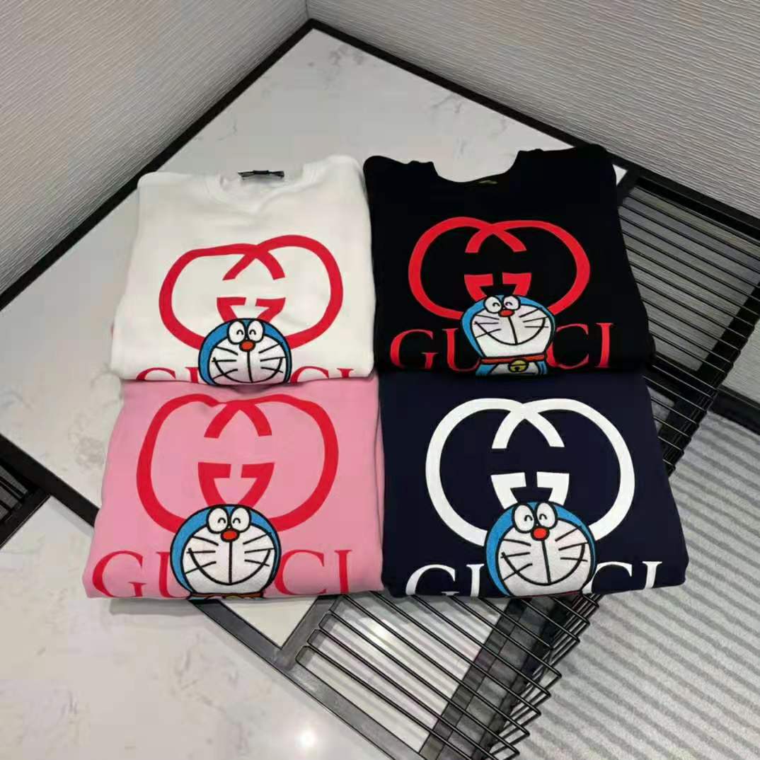 G*u*i women doraemon x G*u*i cotton sweatshirt crewneck oversized fit-navy