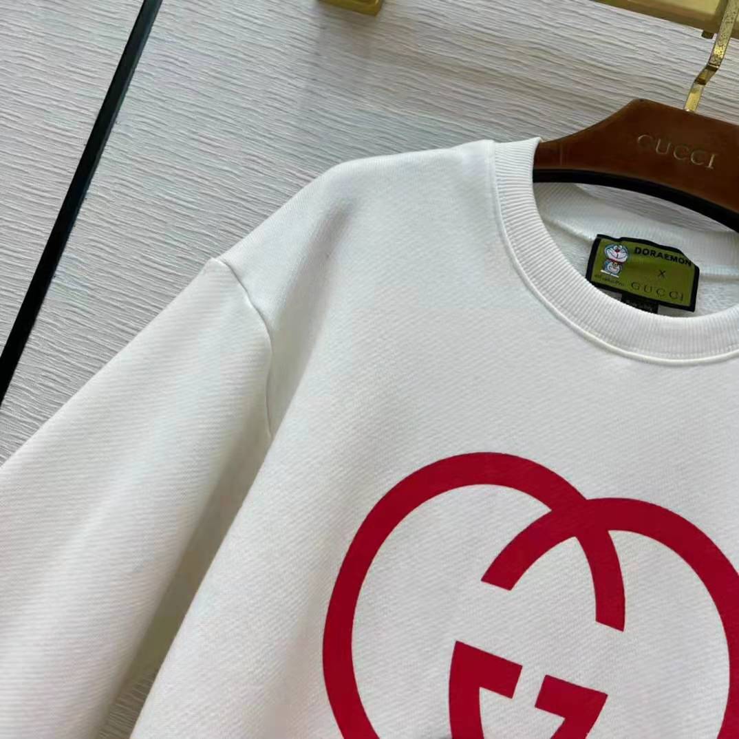 G*u*i women doraemon x G*u*i cotton sweatshirt crewneck oversized fit-white