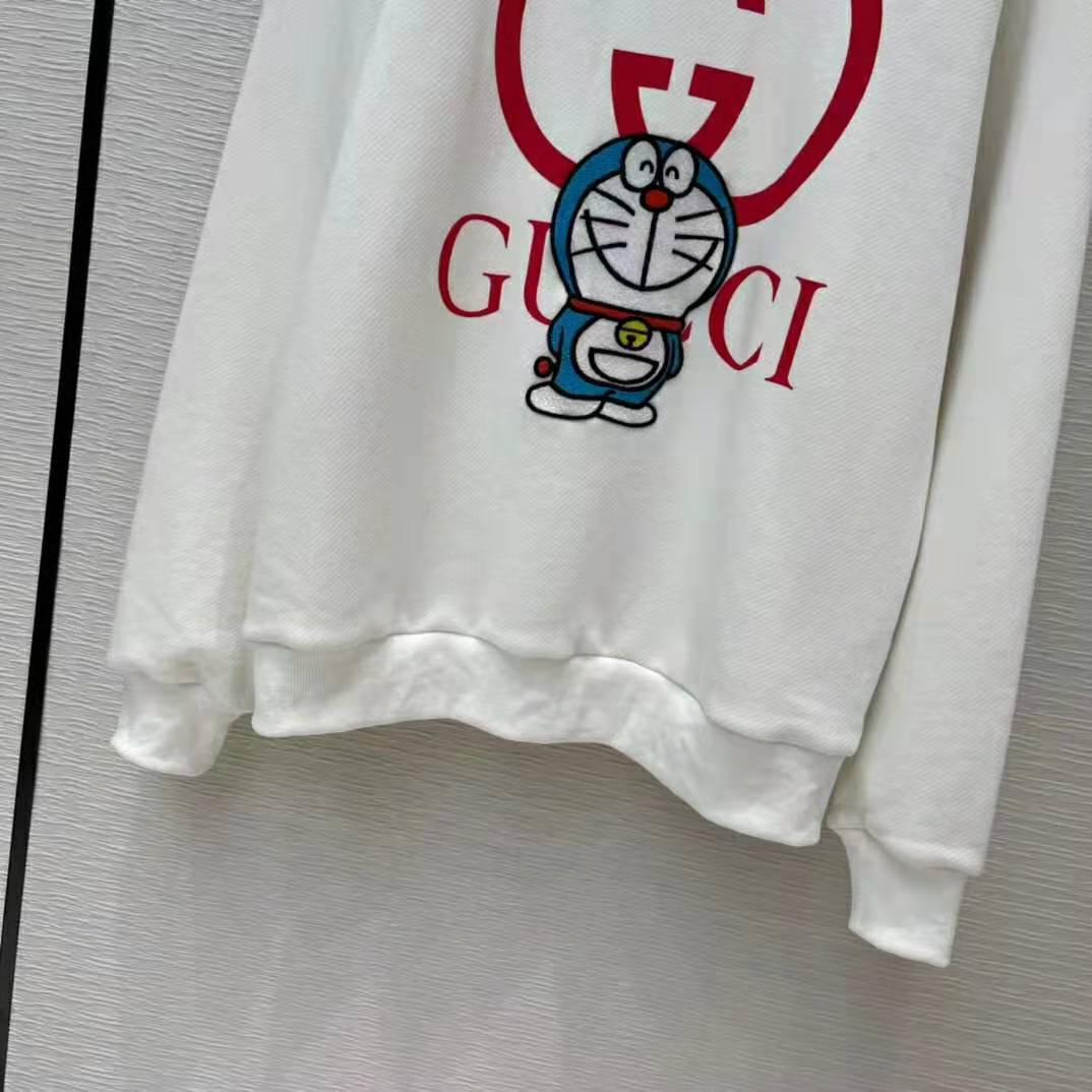 G*u*i women doraemon x G*u*i cotton sweatshirt crewneck oversized fit-white