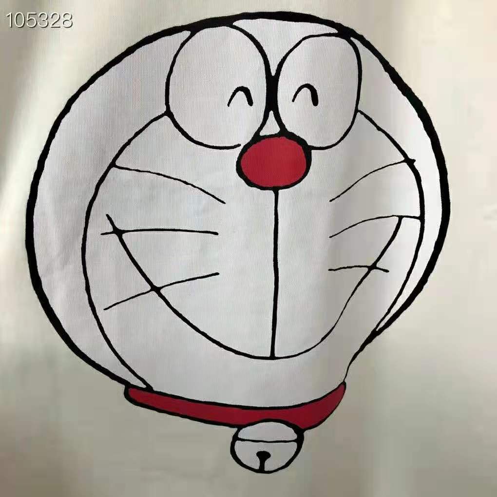 G*u*i women doraemon x G*u*i cotton t-shirt ivory jersey crewneck oversize fit