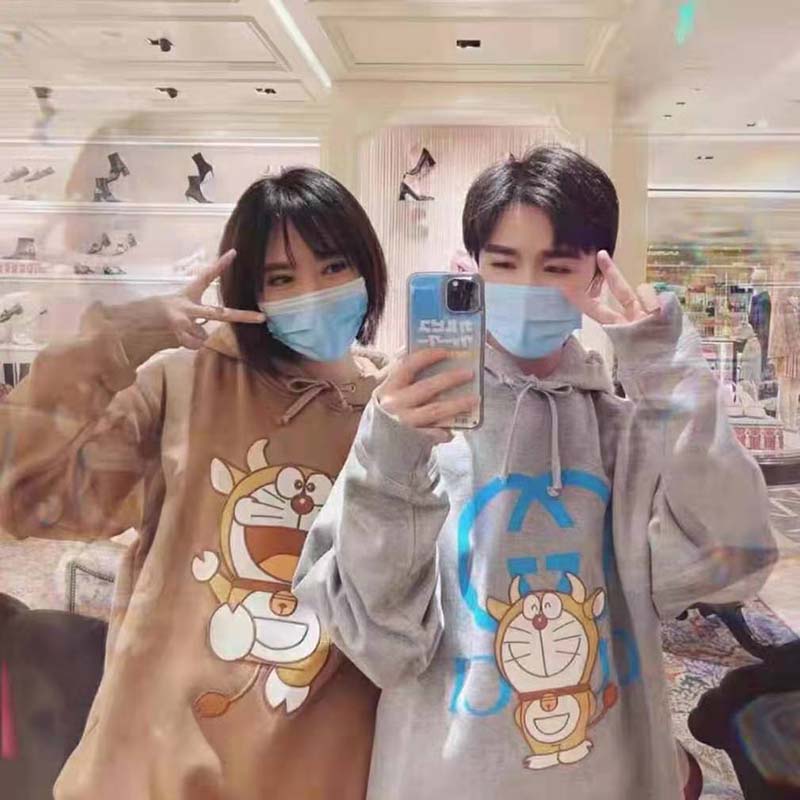 G*u*i women doraemon x G*u*i hooded sweatshirt cotton jersey oversized fit-brown