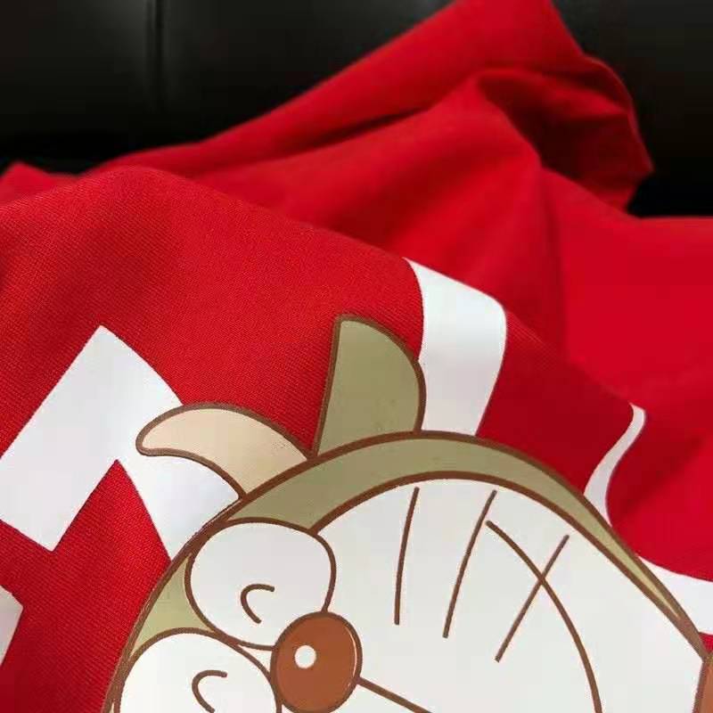 G*u*i women doraemon x G*u*i oversize t-shirt crewneck red cotton jersey