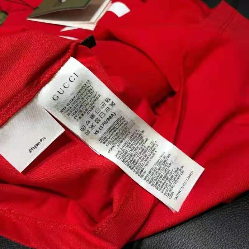 G*u*i women doraemon x G*u*i oversize t-shirt crewneck red cotton jersey