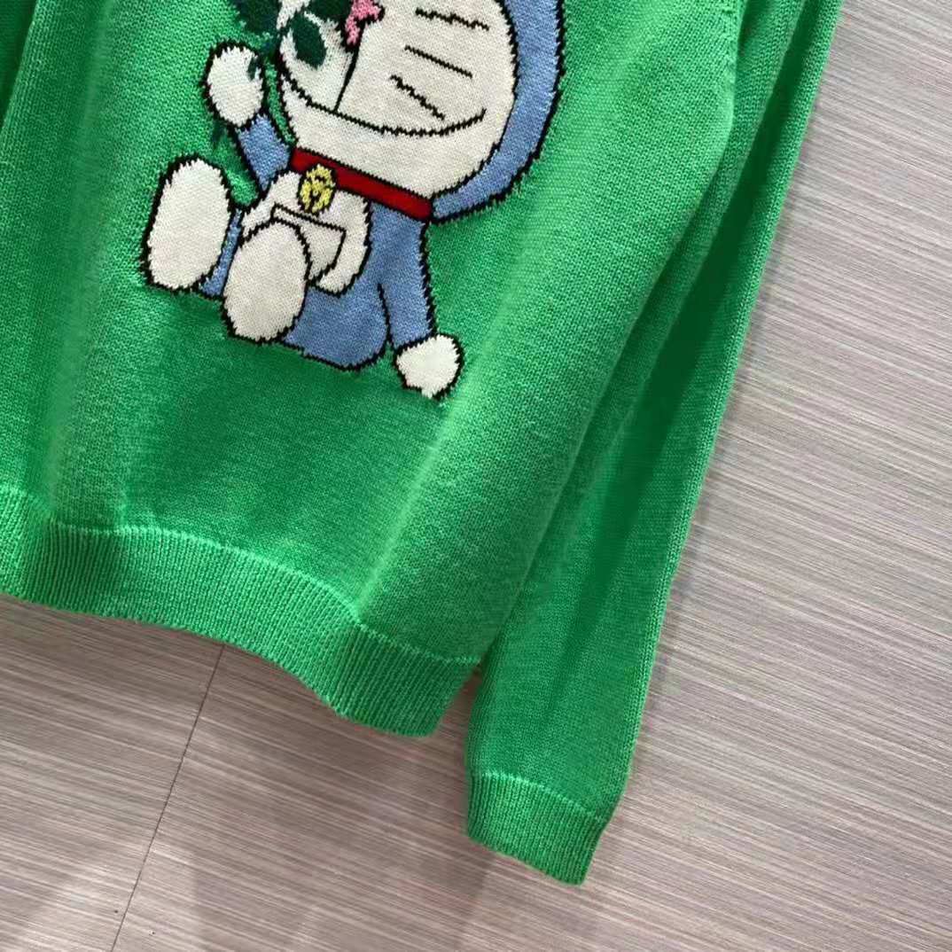 G*u*i men doraemon x G*u*i wool sweater green wool crewneck