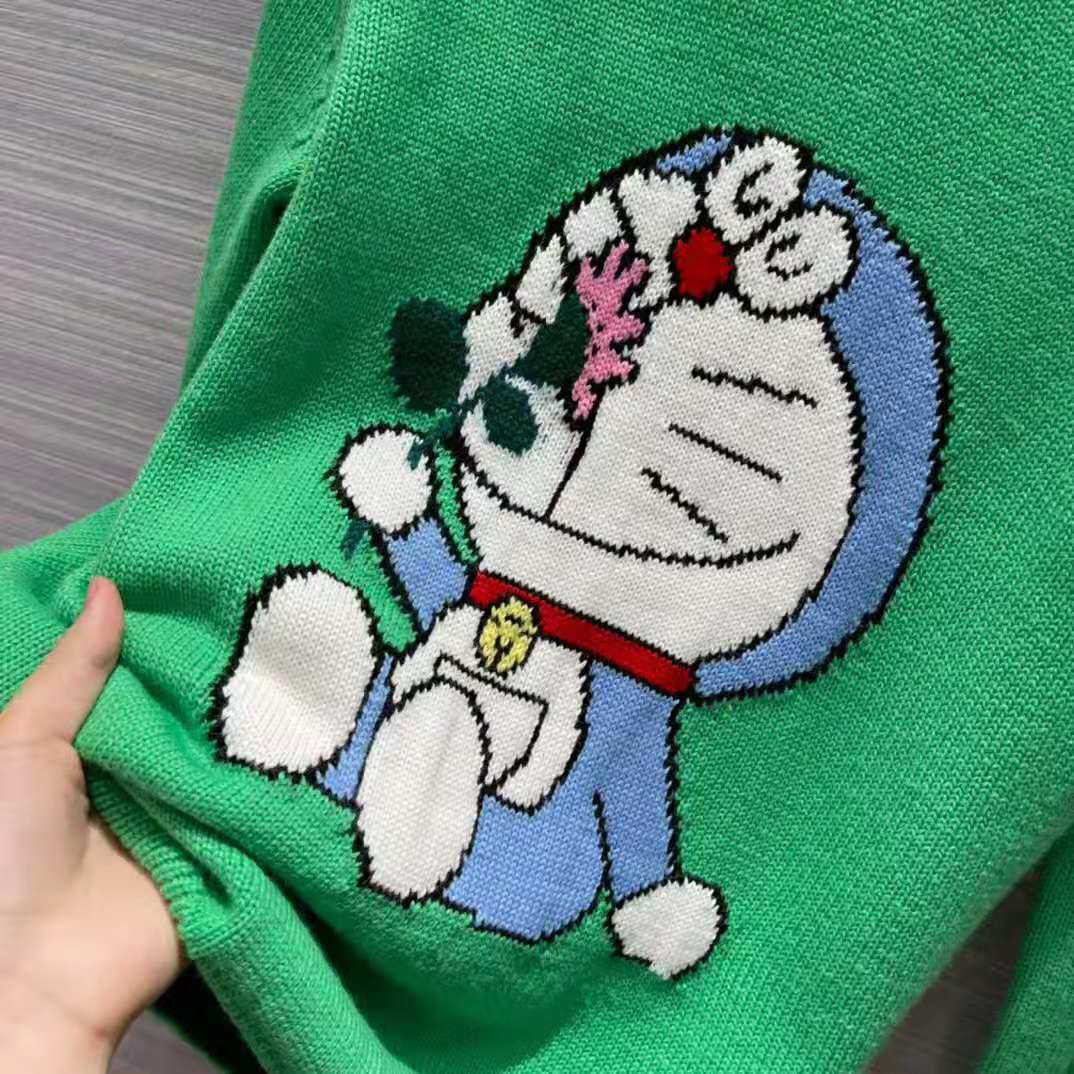 G*u*i men doraemon x G*u*i wool sweater green wool crewneck
