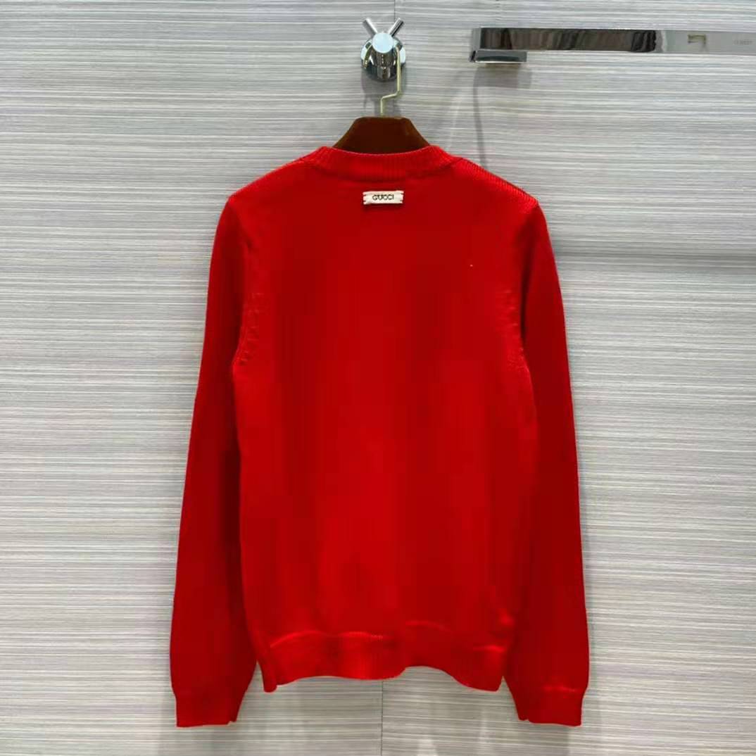 G*u*i men doraemon x G*u*i wool sweater red crewneck label on the back