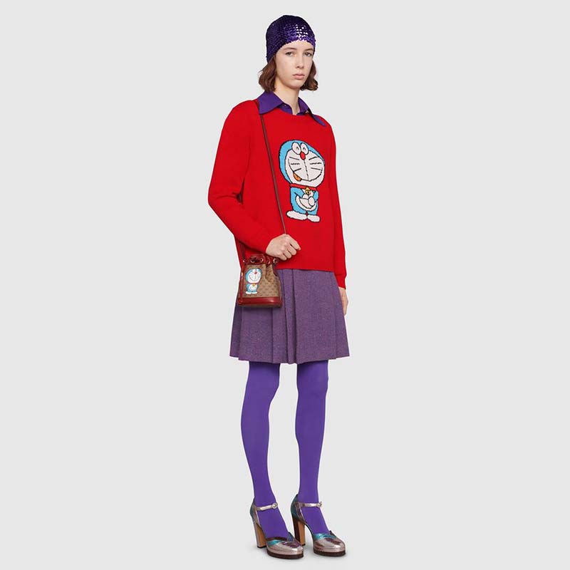G*u*i women doraemon x G*u*i wool sweater red wool crewneck