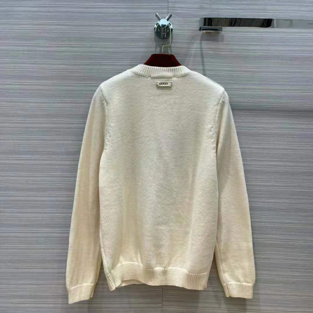 G*u*i men doraemon x G*u*i wool sweater white crewneck