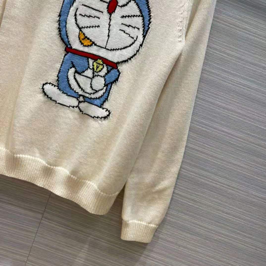 G*u*i men doraemon x G*u*i wool sweater white crewneck