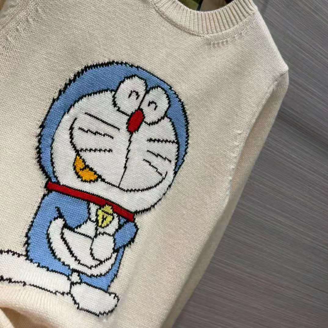 G*u*i men doraemon x G*u*i wool sweater white crewneck