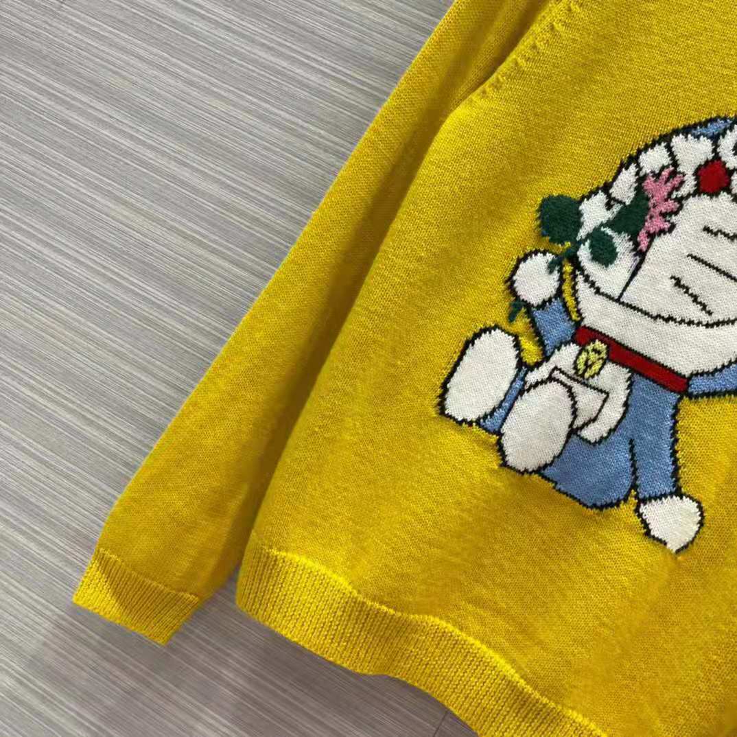 G*u*i women doraemon x G*u*i wool sweater yellow wool crewneck