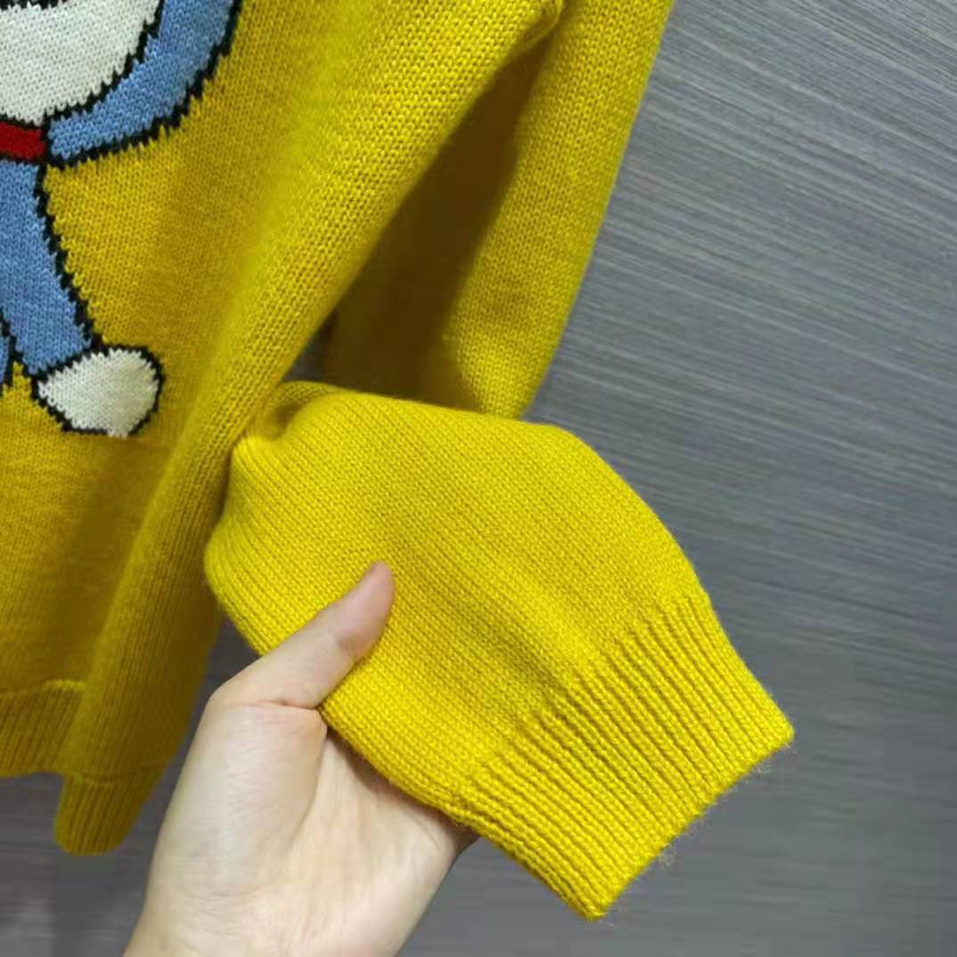 G*u*i women doraemon x G*u*i wool sweater yellow wool crewneck