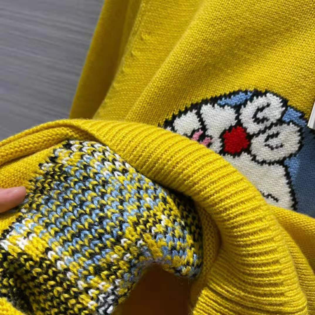 G*u*i women doraemon x G*u*i wool sweater yellow wool crewneck