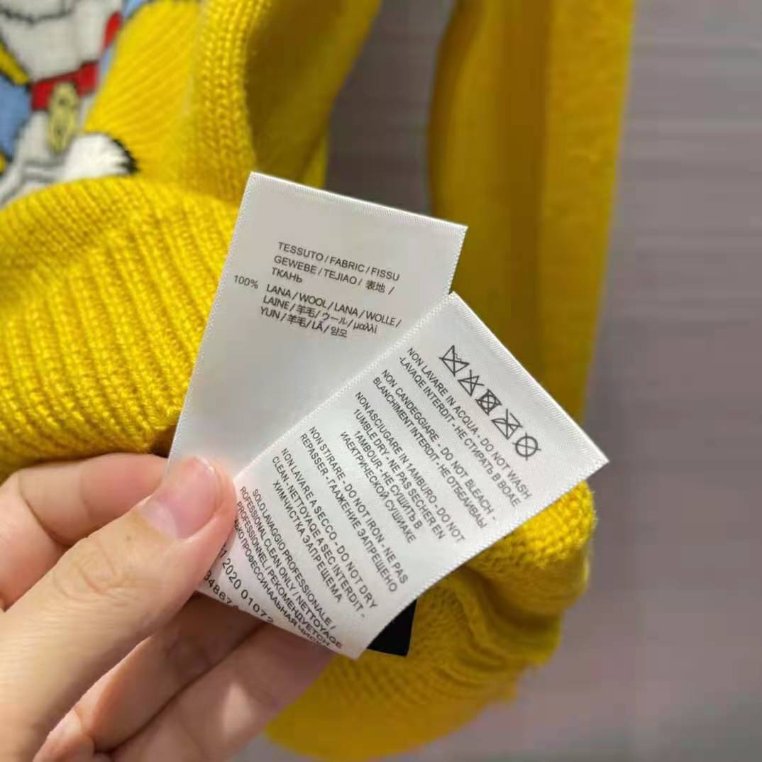 G*u*i women doraemon x G*u*i wool sweater yellow wool crewneck