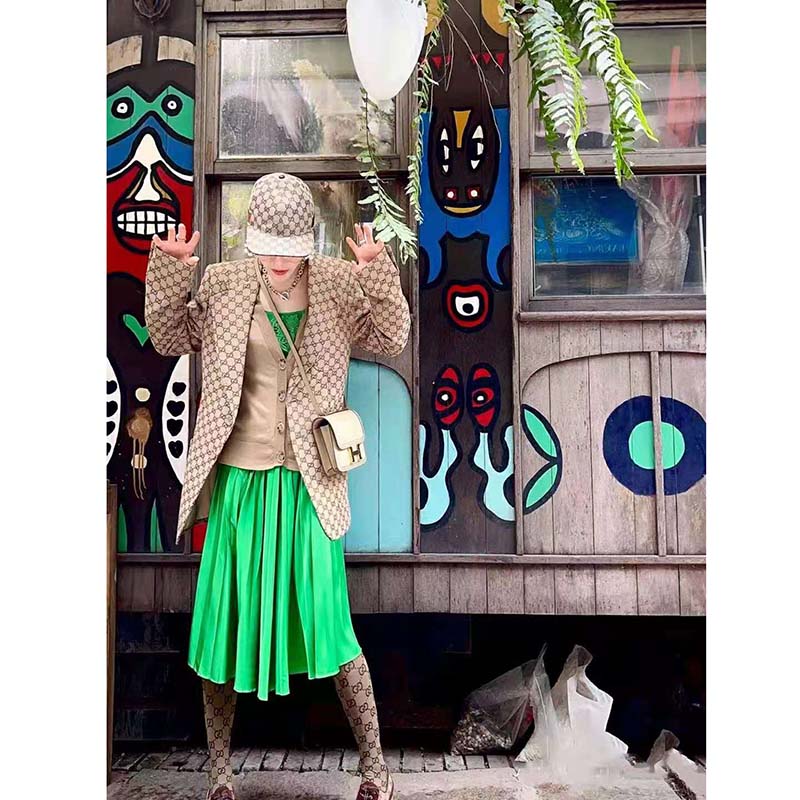 G*u*i women gg canvas jacket camel/ebony gg cotton canvas full canvas construction