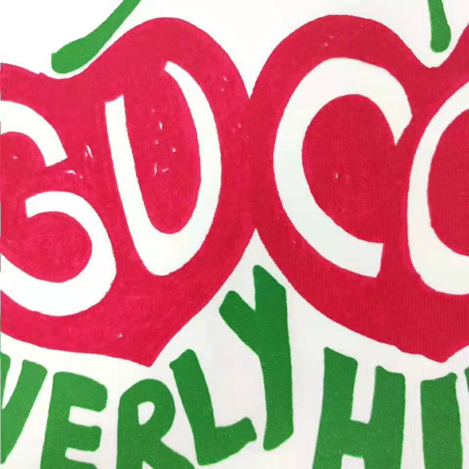 G*u*i men G*u*i beverly hills cherry print t-shirt cotton jersey crewneck short sleeves