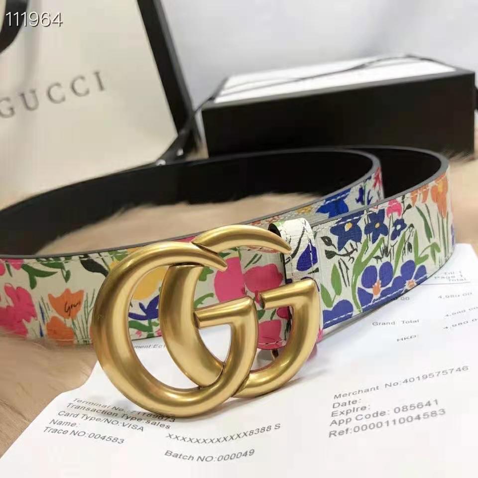 G*u*i women ken scott print gg marmont belt double g buckle 4 cm width