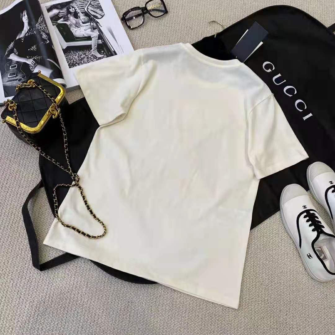 G*u*i women piglet patch oversize t-shirt cotton jersey crewneck oversize fit-white