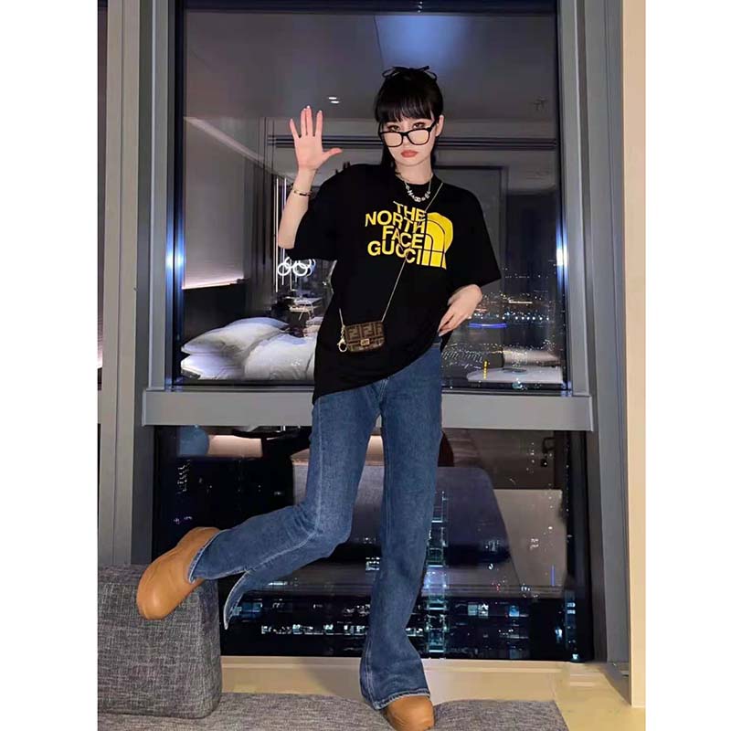 G*u*i women the north face x G*u*i oversize t-shirt black cotton jersey crewneck