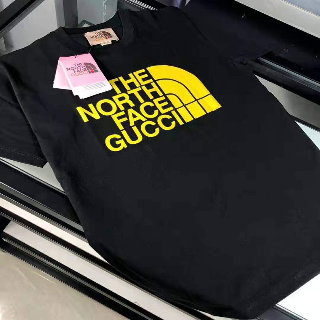 G*u*i men the north face x G*u*i oversize t-shirt black cotton jersey crewneck