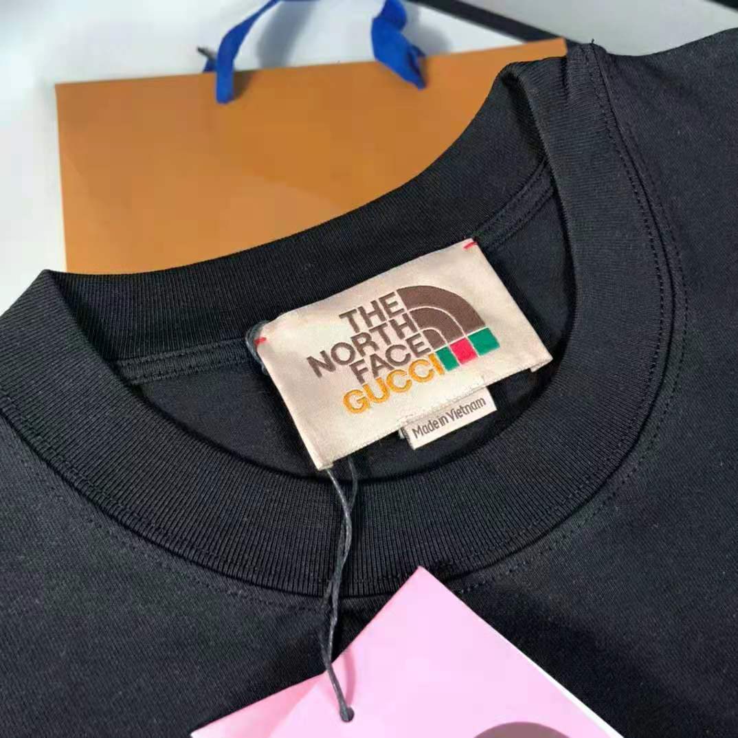 G*u*i men the north face x G*u*i oversize t-shirt black cotton jersey crewneck