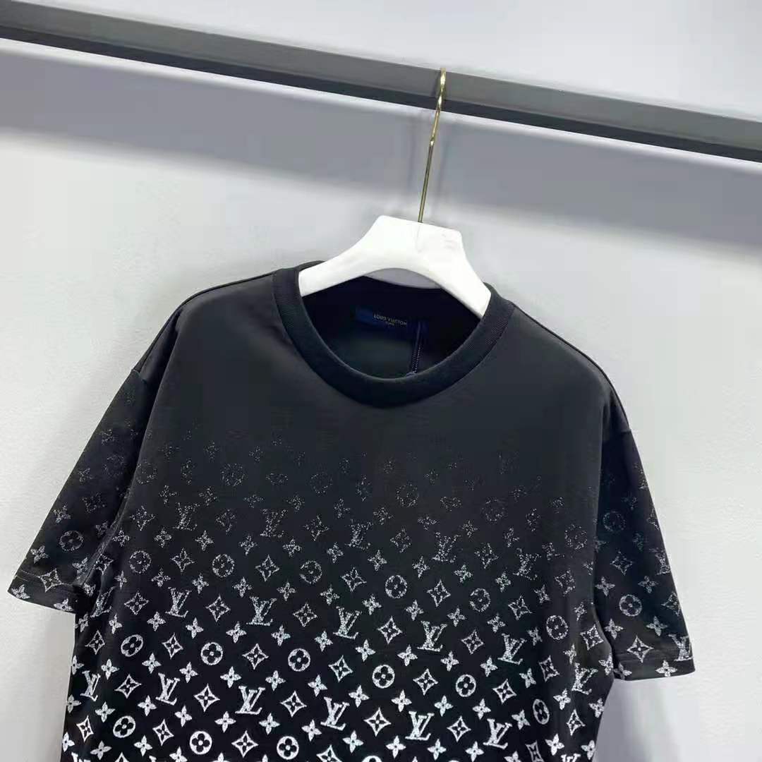 Louis Vuitton Women LVSE Monogram Gradient T-Shirt Cotton Regular Fit Black and White