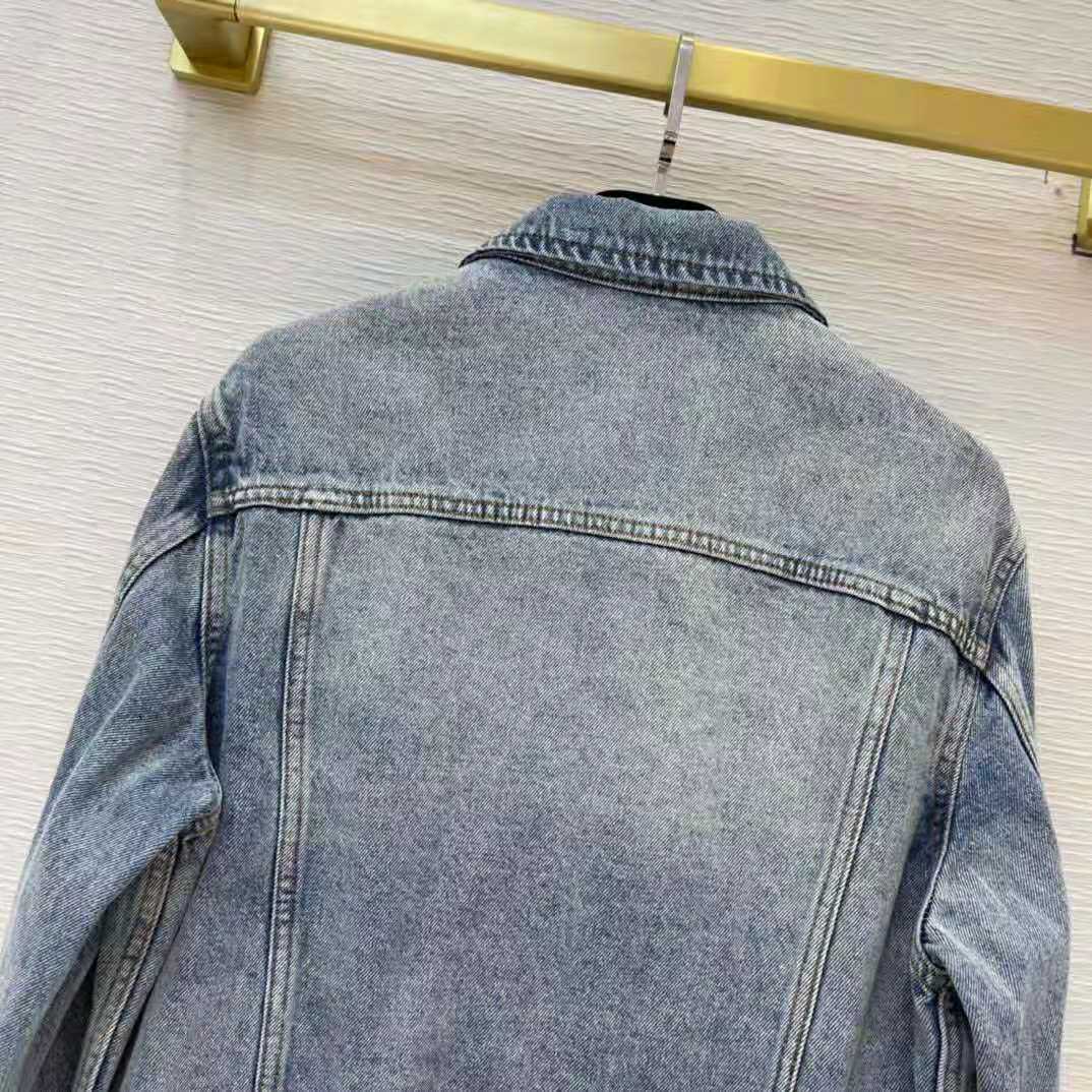 Louis Vuitton Women Staples Edition DNA Denim Jacket Cotton Indigo Regular Fit-Blue