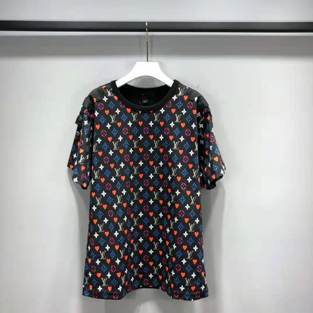 Louis Vuitton Men Game On Contrast Back Cotton T-Shirt Monogram Loop Details-Black