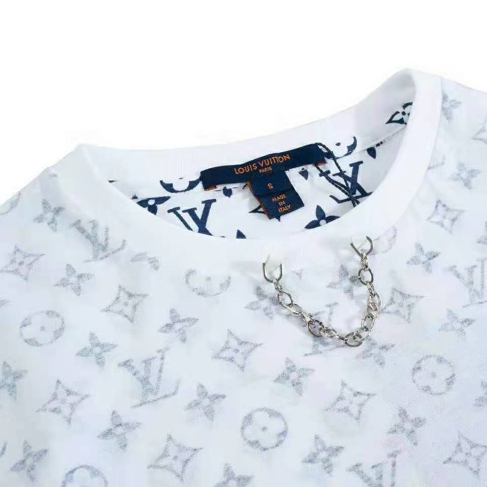 Louis Vuitton Men LV Escale Printed T-Shirt Monogram Cotton White Regular Fit