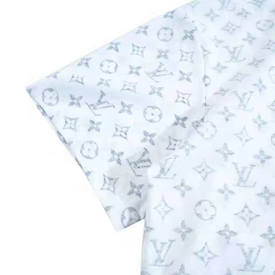 Louis Vuitton Men LV Escale Printed T-Shirt Monogram Cotton White Regular Fit