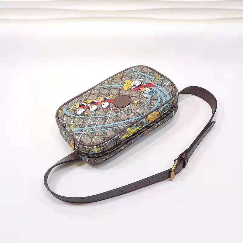 G*u*i unisex disney x G*u*i donald duck print belt bag leather interlocking g