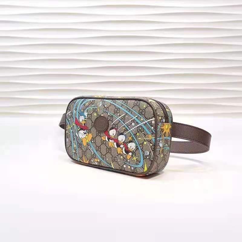 G*u*i unisex disney x G*u*i donald duck print belt bag leather interlocking g