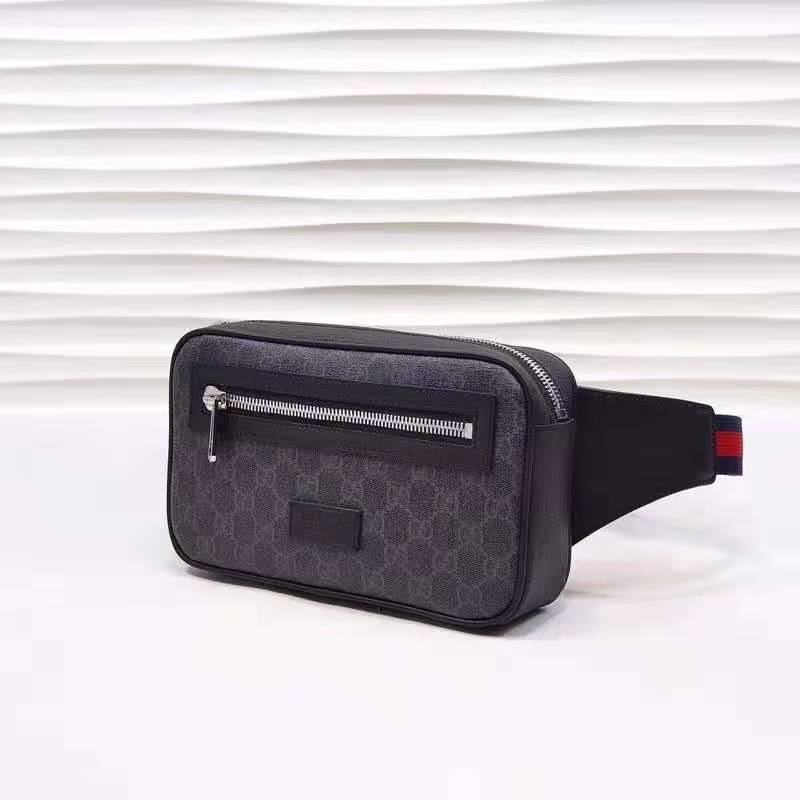 G*u*i unisex gg black belt bag black/grey soft gg supreme