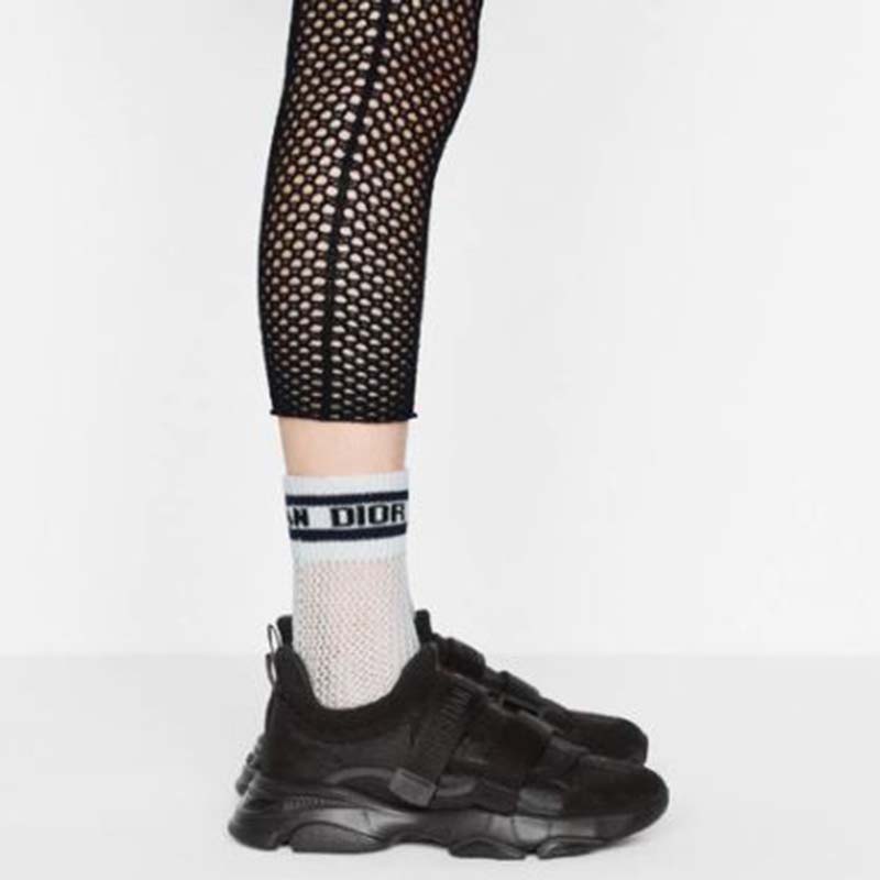 Dior Women D-Wander Sneaker Black Dior Oblique Technical Fabric