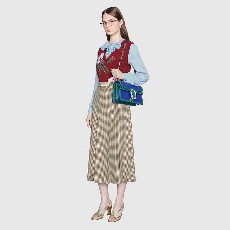 G*u*i gg women dionysus small shoulder bag blue leather with turquoise leather