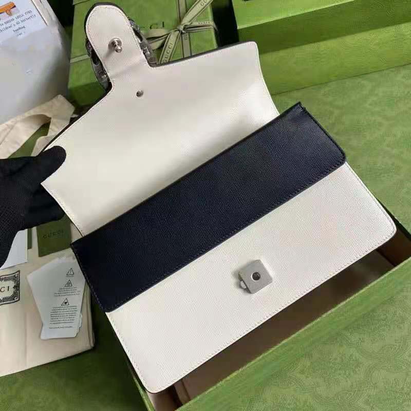 G*u*i gg women dionysus small shoulder bag burnt orange and white grainy leather