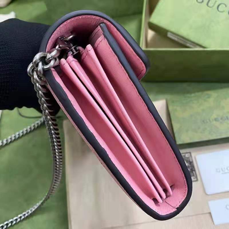 G*u*i gg women dionysus small shoulder bag dark red with pink leather